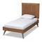 Baxton Studio Amira Mid-Century Modern Transitional Ash Walnut Finished Wood Twin Size Platform Bed 180-11154-11159-Zoro - alternate 1